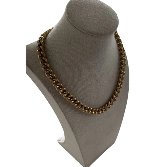 ZARA Gold And Silver Tone Chunky Chain Embossed Coin Necklace Women’s Sz 18.5” - Picture 3 of 12